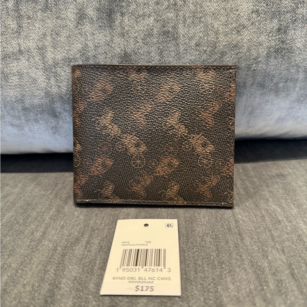 DOUBLE Billfold Wallet With Horse And Carriage Print
